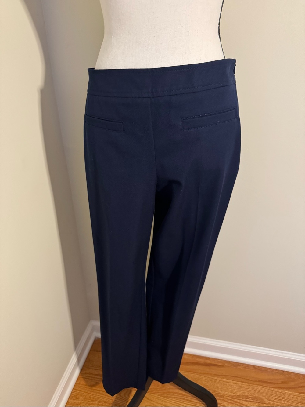 Trina Turk Dark Navy Side Zip Straight Trousers